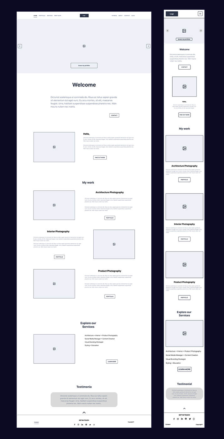 CelisseReneeCreativeStudio Wireframe Home