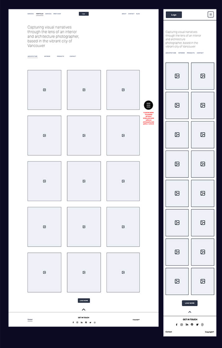CelisseReneeCreativeStudio Wireframe Portfolio Home