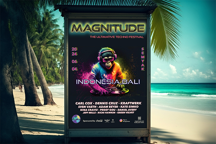 Monkey poster beach